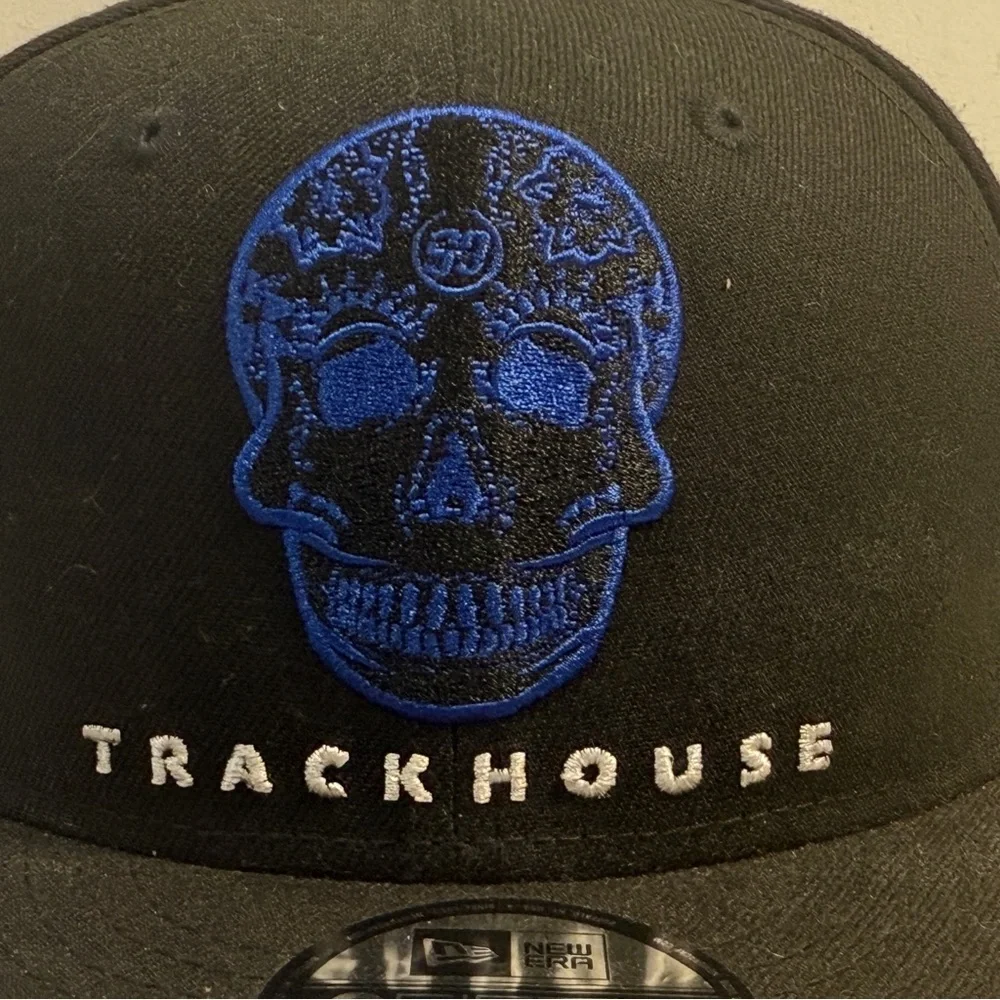 New Era TrackHouse NASCAR Cap Hat Snap Back Blue Black Skull 99 Logo